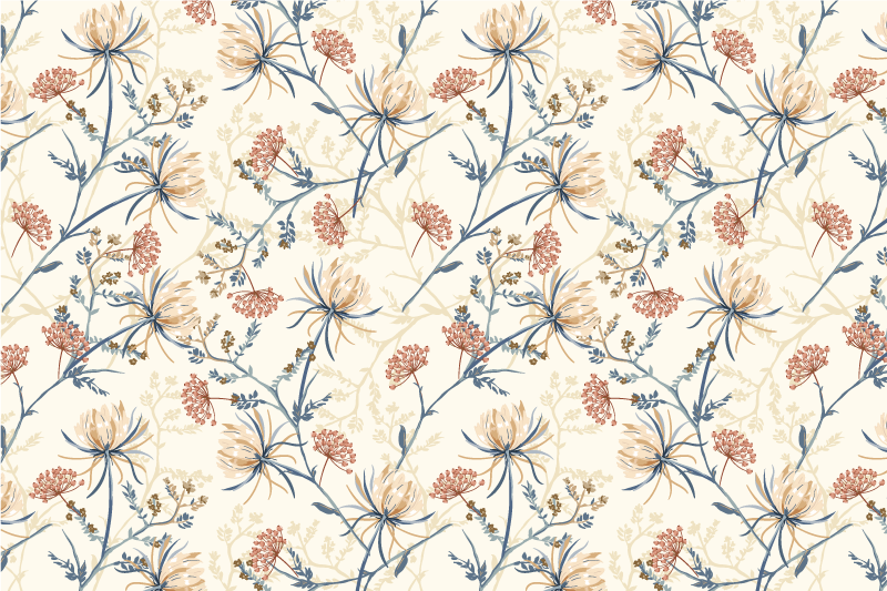 Vintage λουλούδια σετ μοντέρνα πλακάτ - TenStickers