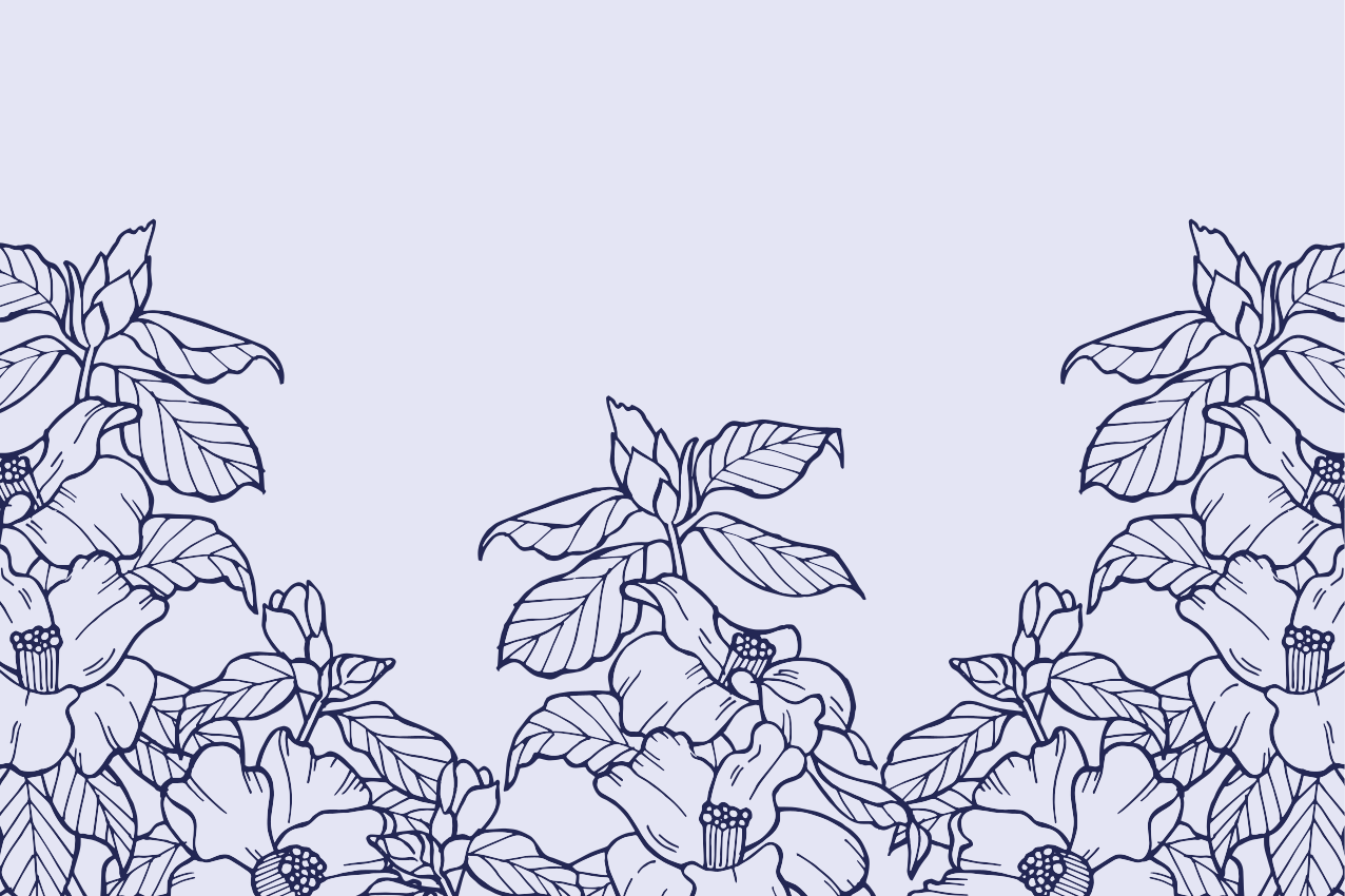 λουλούδι σιλουέτα με μπλε αυθεντικά πλακάτ - TenStickers