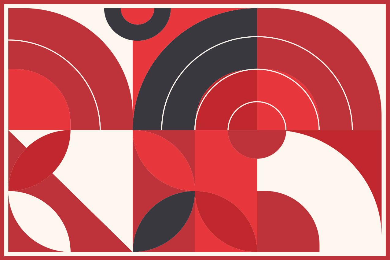 αυθεντικά κόκκινα γεωμετρικά έργα τέχνης - TenStickers