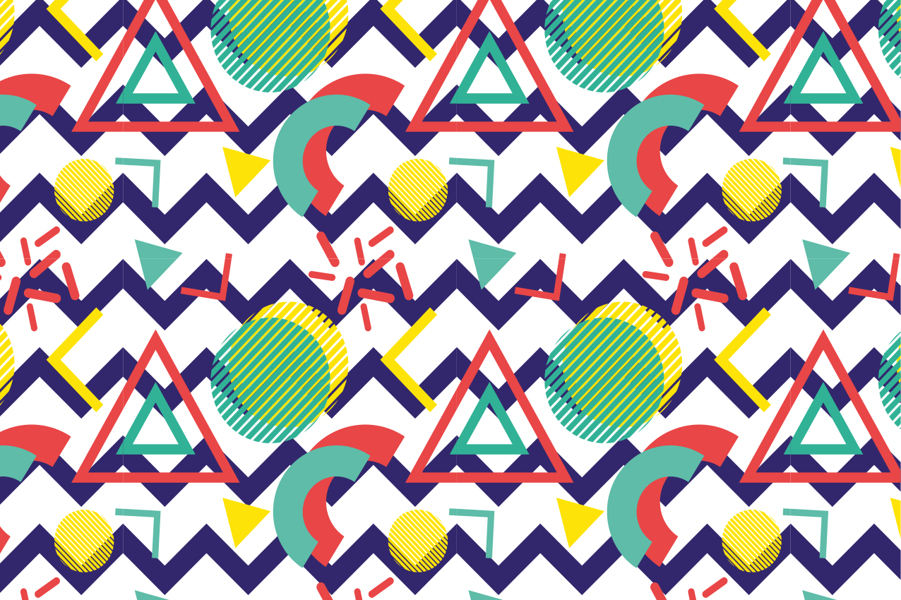 έντονα χρώματα γεωμετρικά αρχικά πλακάτ - TenStickers