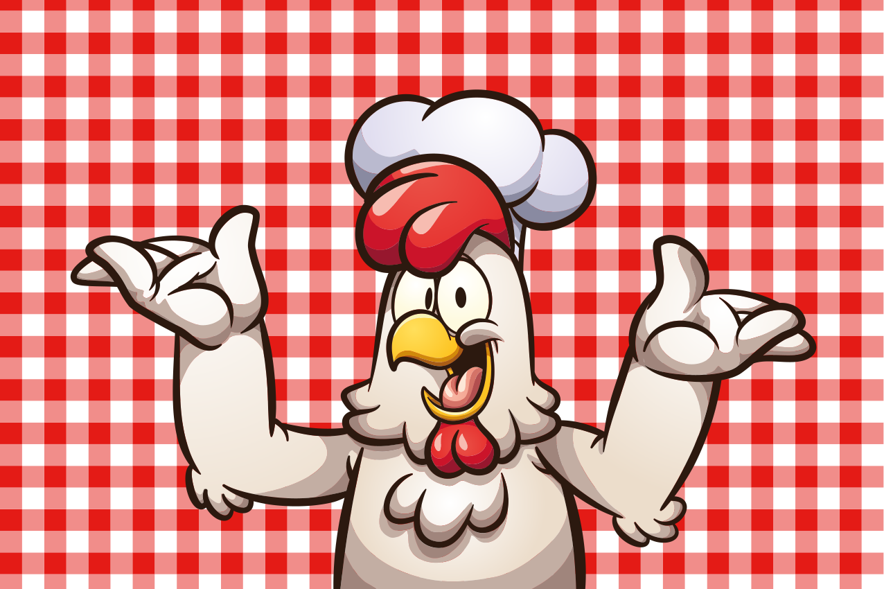 γελοιογραφία κοτόπουλο μάγειρας πρωτότυπες πινακίδες - TenStickers