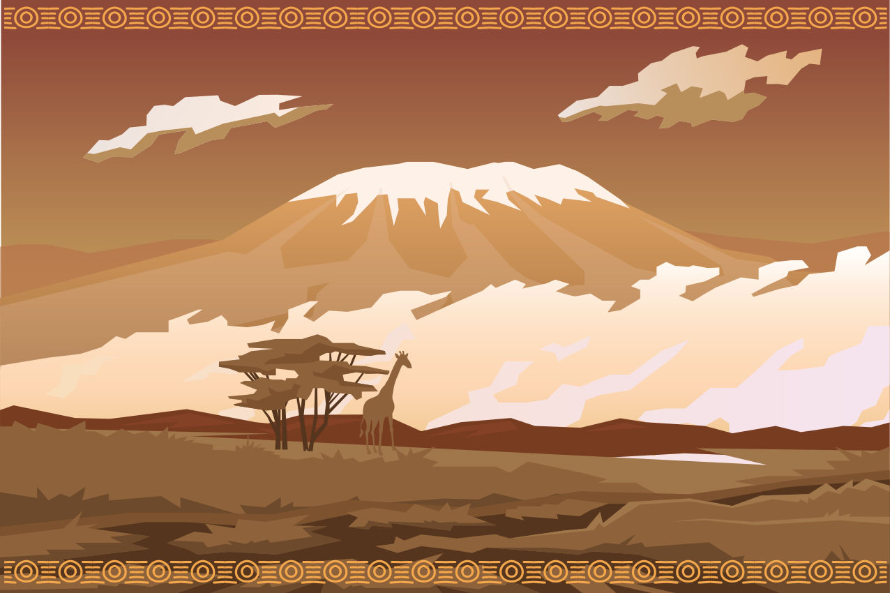 Kilimanjaro καφέ τοπία βινυλίου - TenStickers