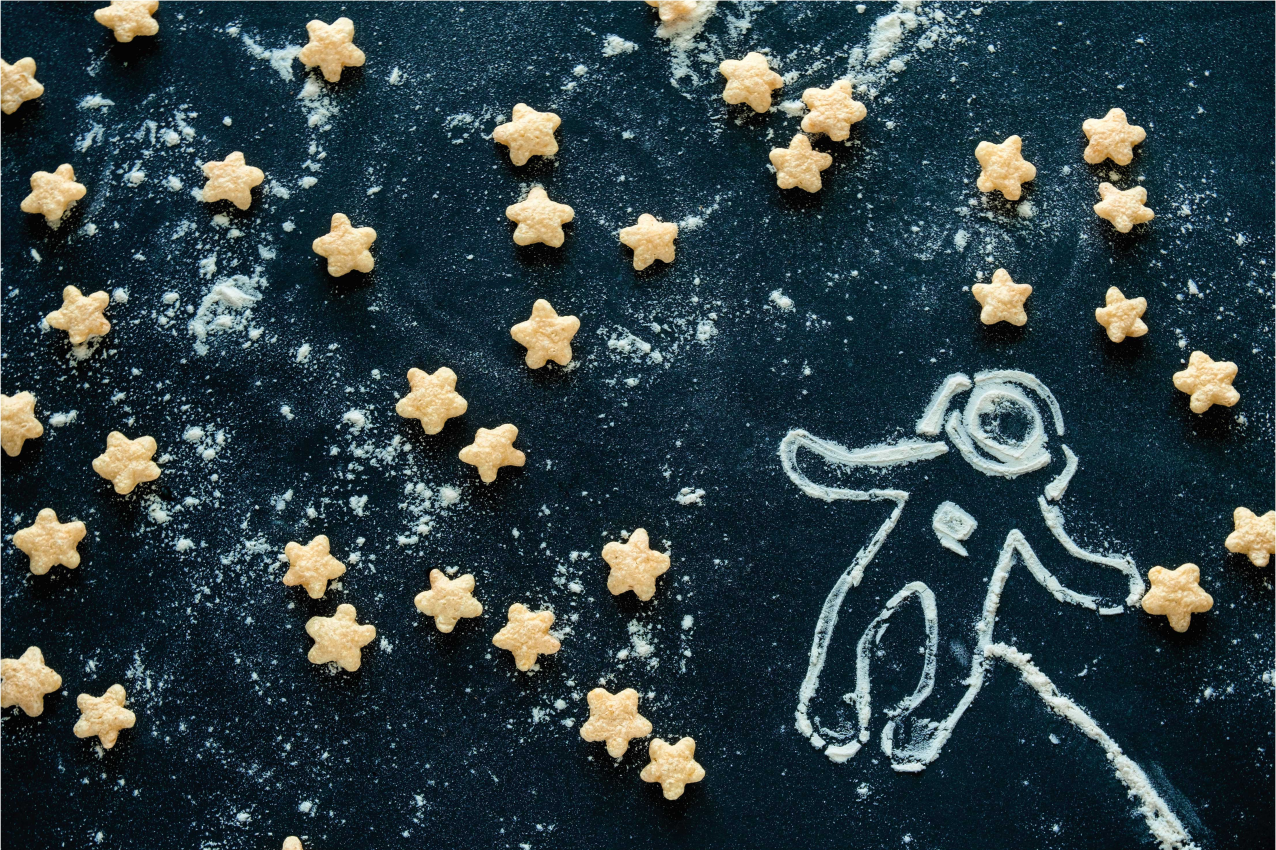 αλεύρι αστροναύτης και αστέρια καλαμποκιού βινυλίου - TenStickers