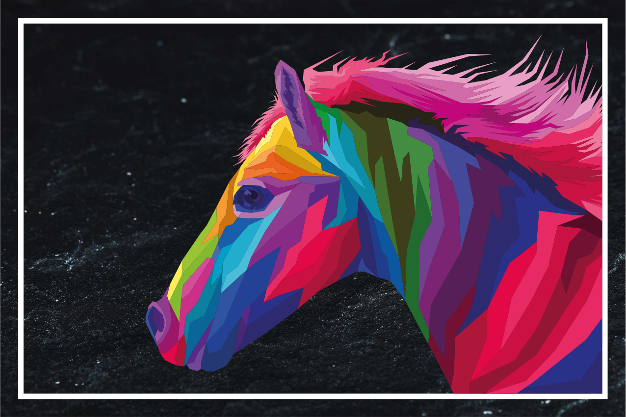 αφηρημένο πολύχρωμο άλογο βινυλίου πλακάτ - TenStickers