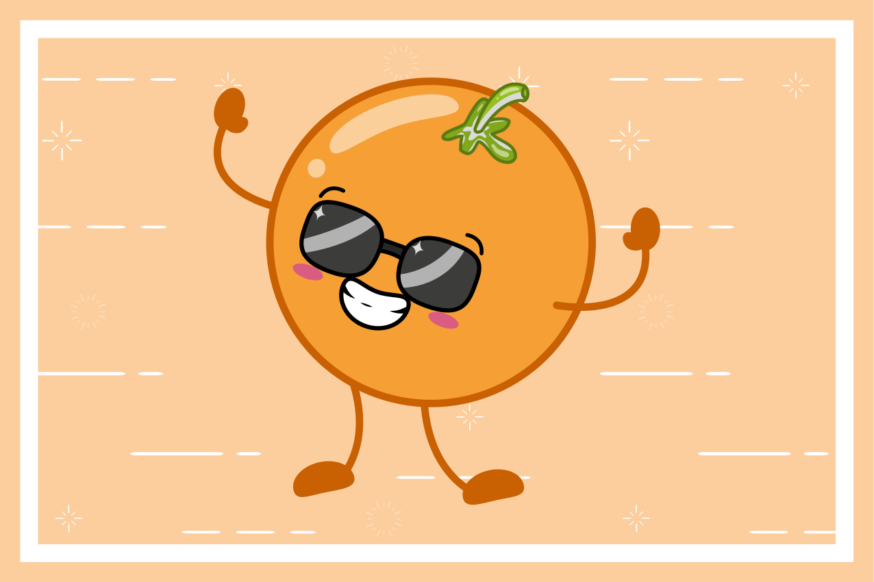 σουπλά χαρούμενος πορτοκαλί χαρακτήρας - TenStickers