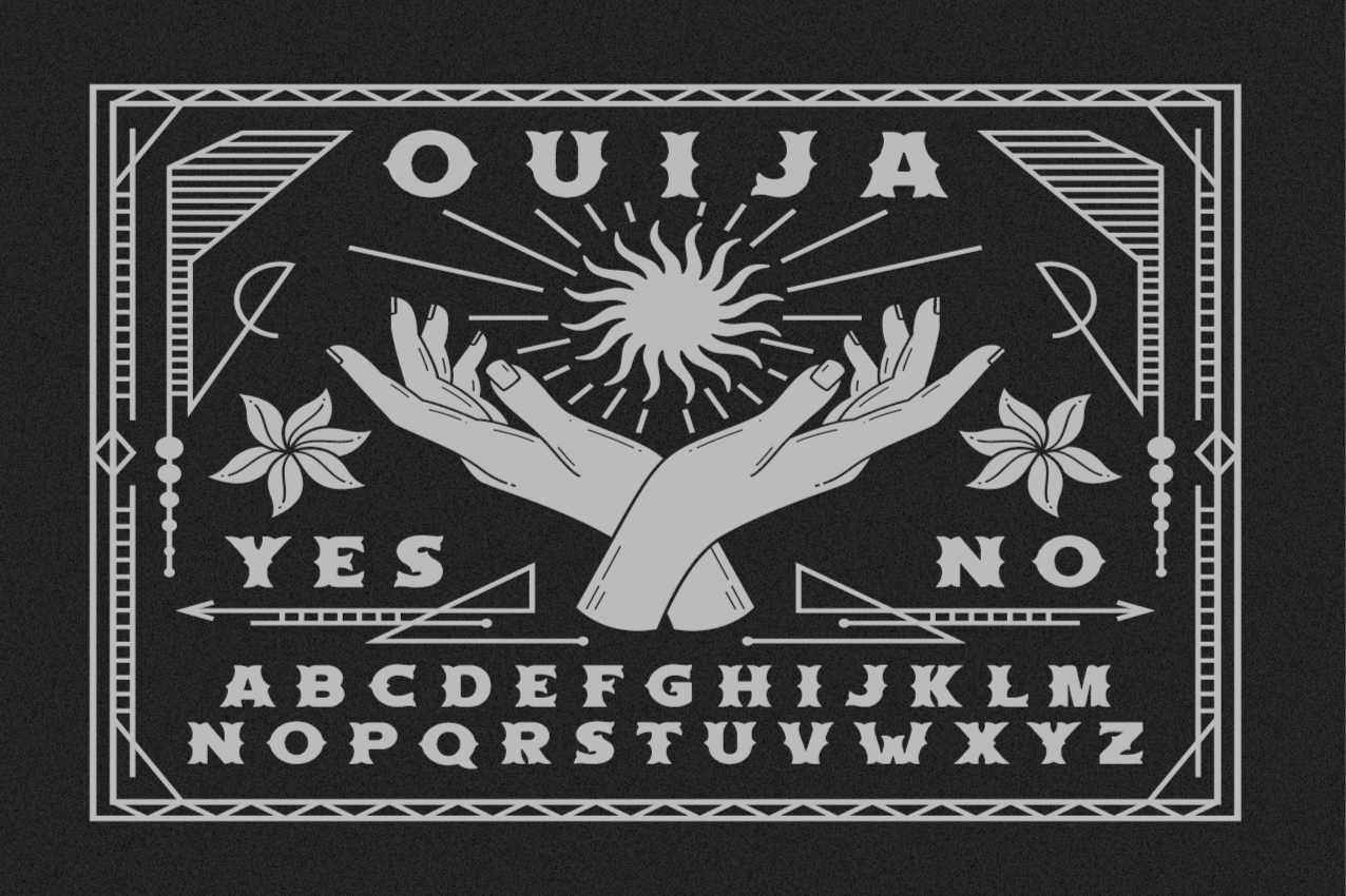 Σουπλά με αποφθέγματα Χέρια Πίσω από το ouija - TenStickers