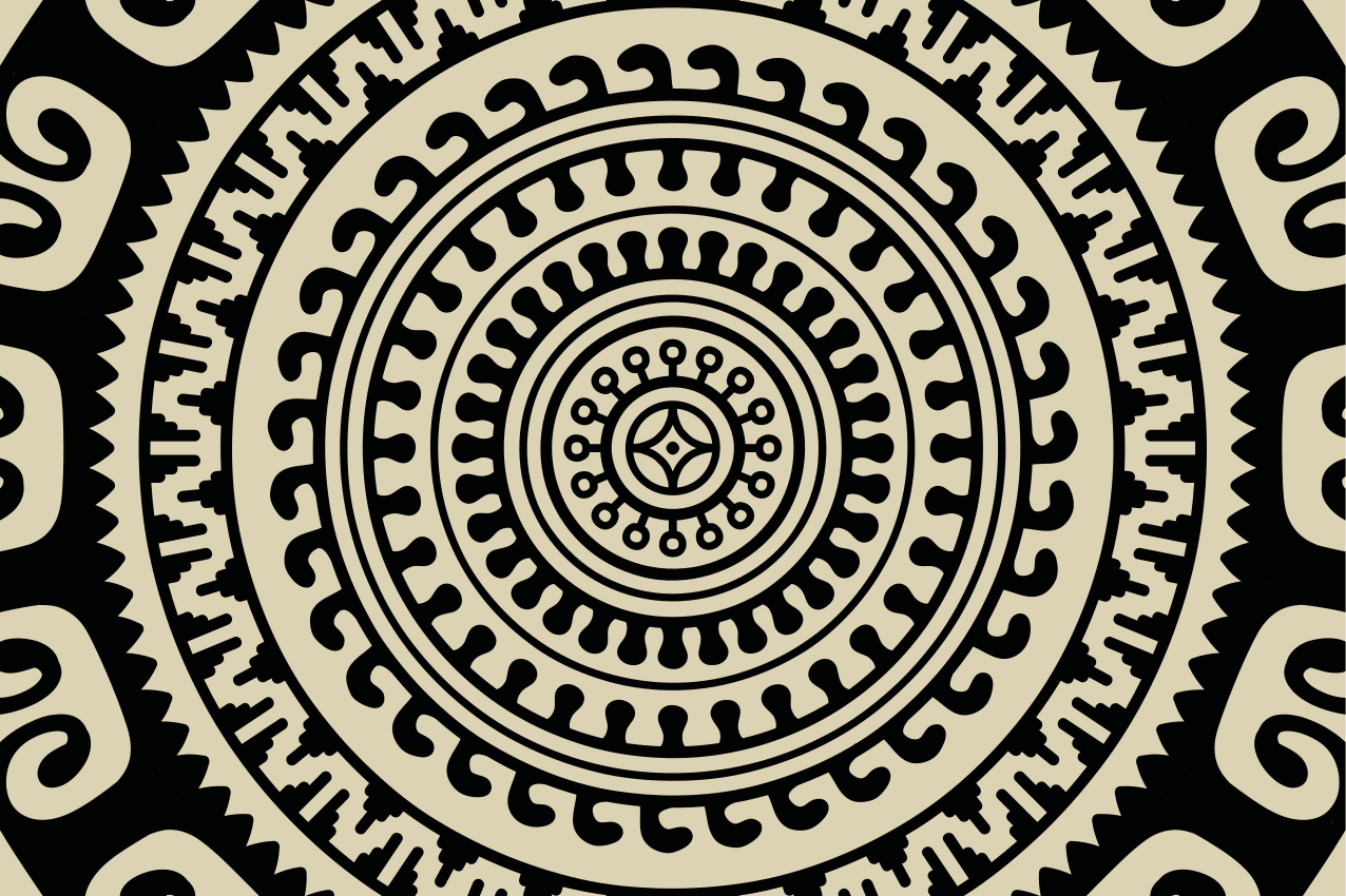 σουπλά σε μπεζ και μαύρο έθνικ ανάγλυφη - TenStickers