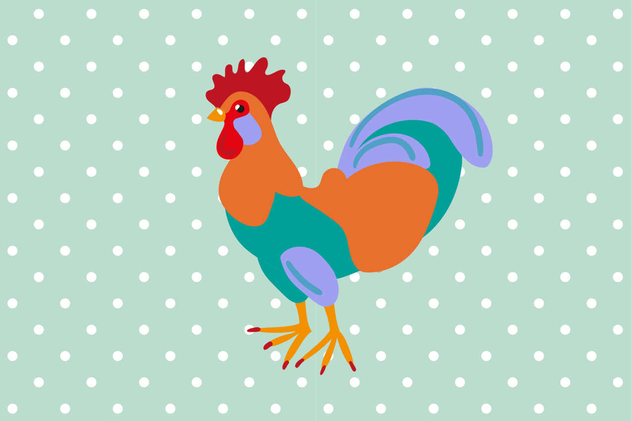 πολύχρωμα ρεαλιστικά κόκορα πρωτότυπα σουπλά - TenStickers