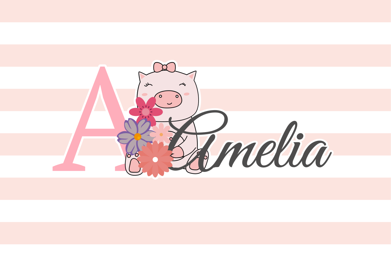 Σουπλά με Γλυκό Χαρακτήρα Γουρουνάκι - TenStickers