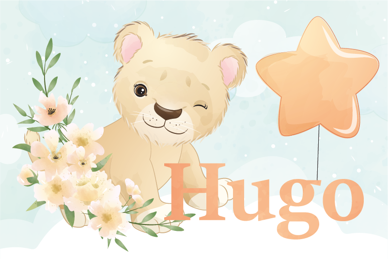 χαριτωμένο λιοντάρι για αγόρι με ονόματα παιδιά σουπλά - TenStickers