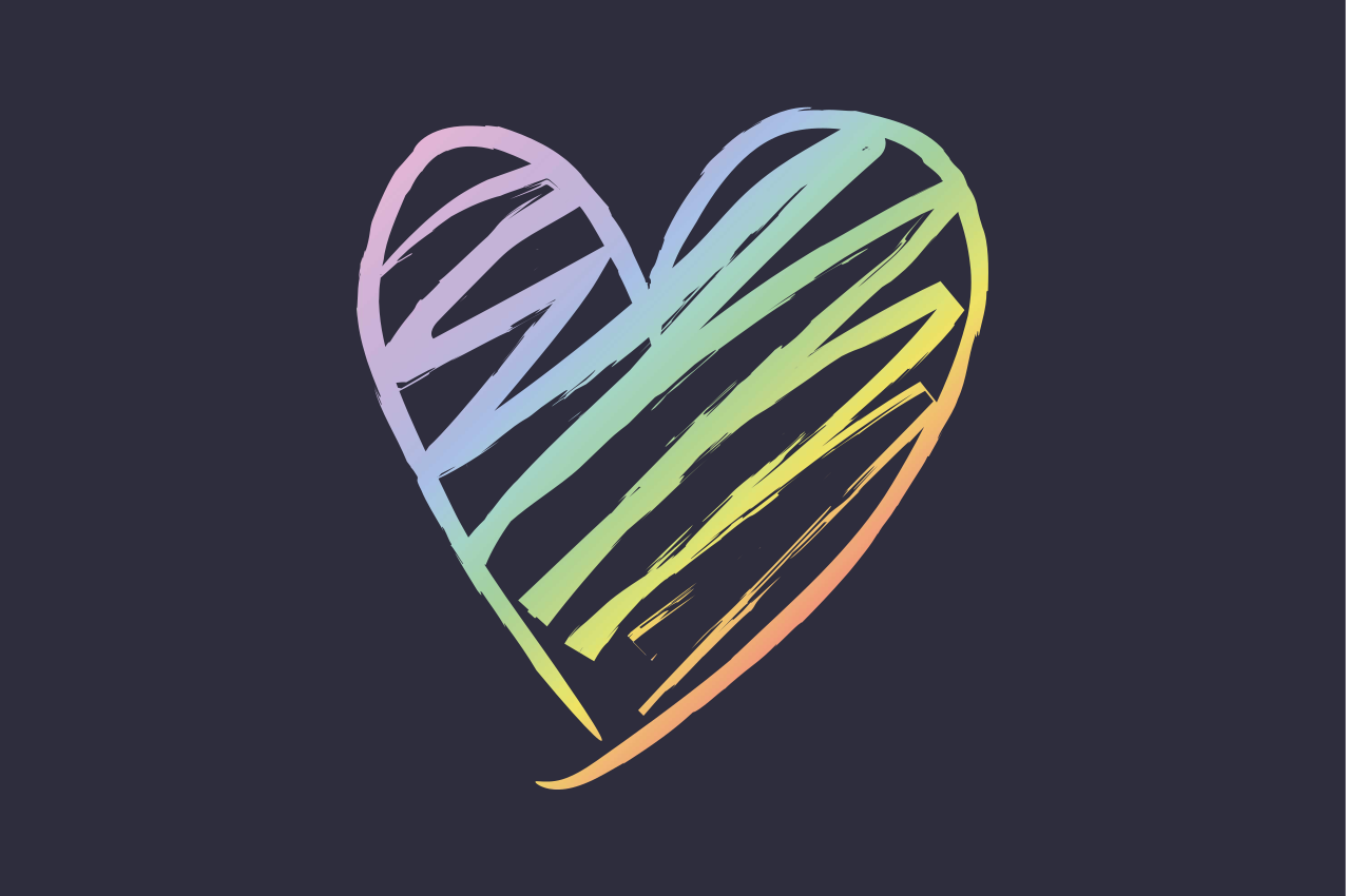 ουράνιο τόξο ολογραφικά καρδιά αρχικά σουπλά - TenStickers