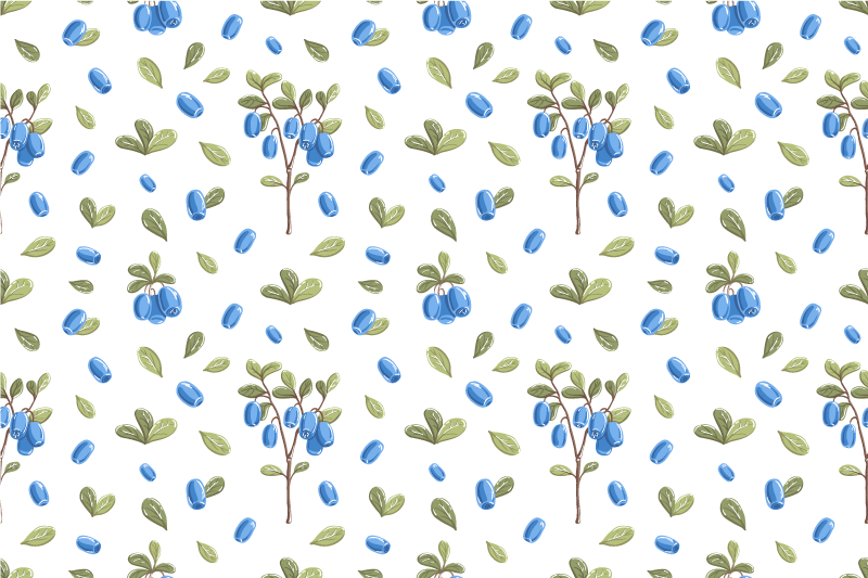Σετ τραπεζιού με τεχνητή υφή Μοτίβο Βοτανικού Μπλε - TenStickers