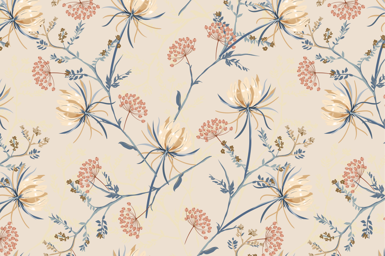 Σετ τραπεζιού με τεχνητή υφή με λουλουδάτα σχέδια - TenStickers