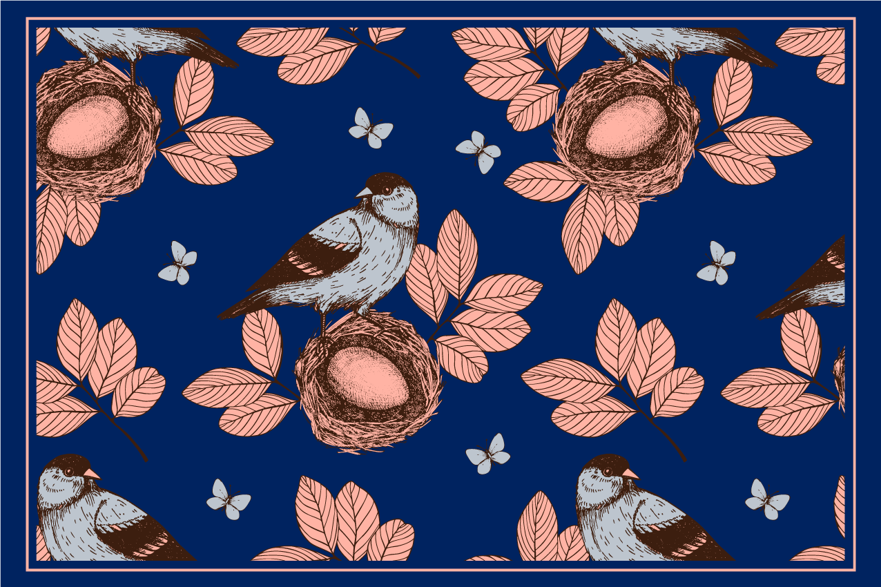 αυθεντικά σουπλά αφρικανικού στιλ μπλε φωλιά πουλιών - TenStickers