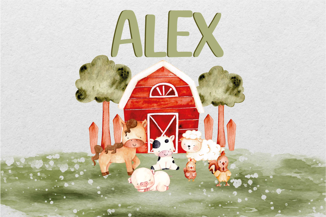 Σετ τραπεζιού για το σπίτι Νεροχρωματισμένη γοητευτική φάρμα - TenStickers