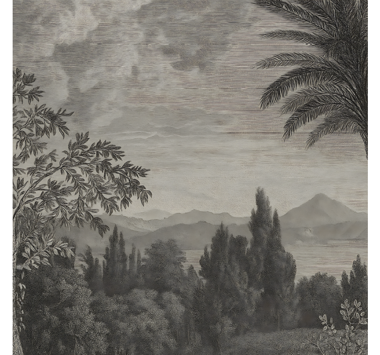 Τοιχογραφία τοίχου τουαλέτα φύση τοπίο γκρι - TenStickers