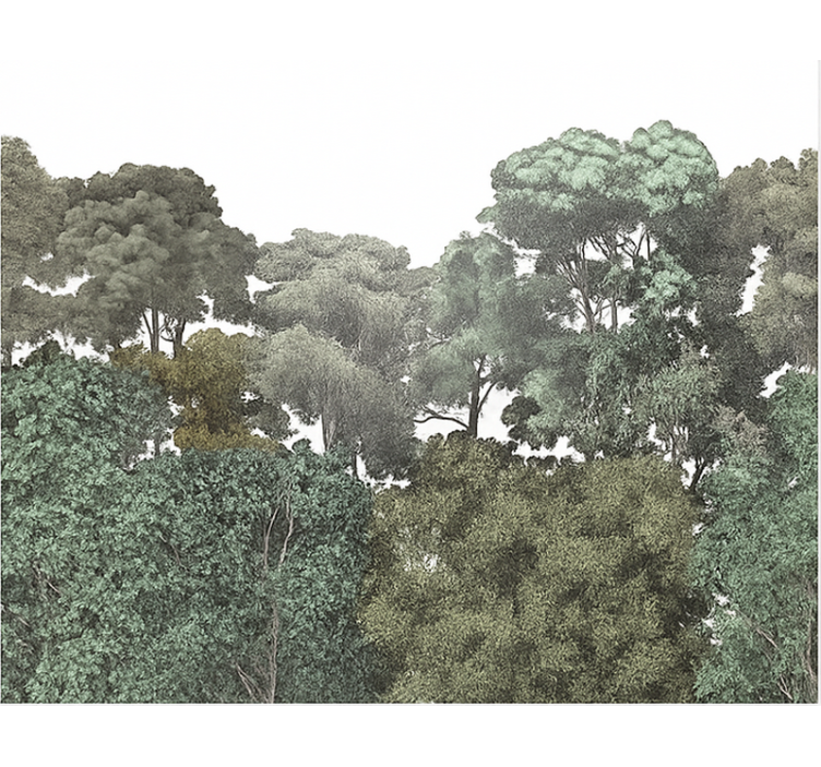 κρεβατοκάμαρα εφήβων Τοιχογραφία τοίχου κομψό μοτίβο τροπικού δάσ - TenStickers