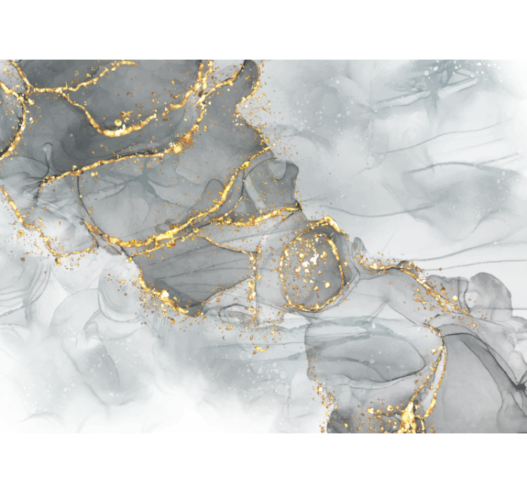 κύριο υπνοδωμάτιο Τοιχογραφία τοίχου γκρι και χρυσό μωσαϊκό τοίχο - TenStickers