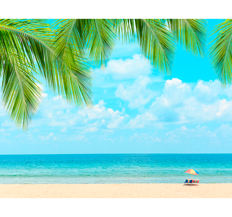 θέα στην παραλία τοιχογραφία τείχους - TenStickers