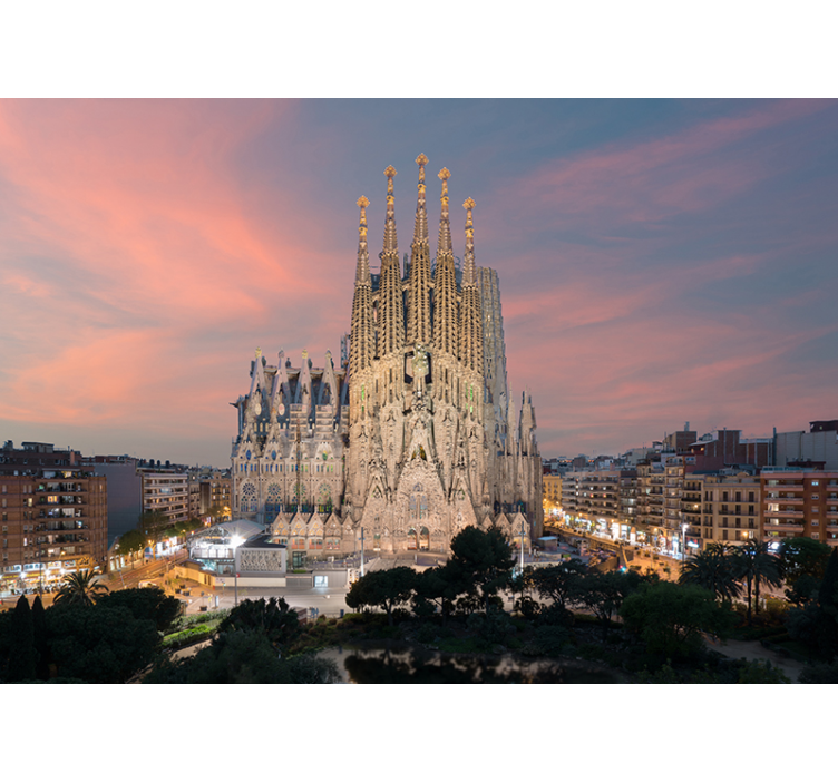 τοιχογραφία της πόλης sagrada familia barcelona - TenStickers