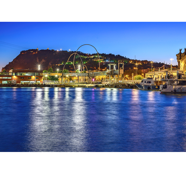 τοιχογραφία της πόλης barcelona atardecer montjuic - TenStickers