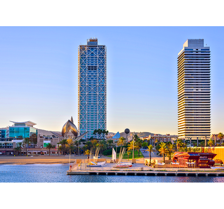 τοιχογραφία της πόλης puerto olímpico barcelona - TenStickers