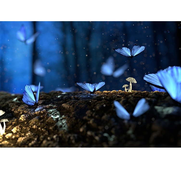 τοιχογραφία μπλε πεταλούδας - TenStickers