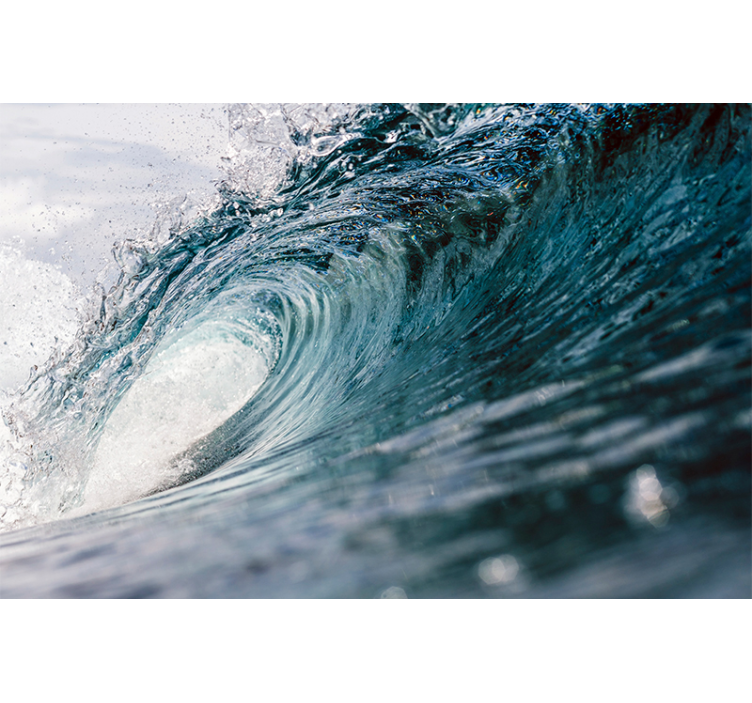 μεγάλα κύματα στην τοιχογραφία του τείχους - TenStickers