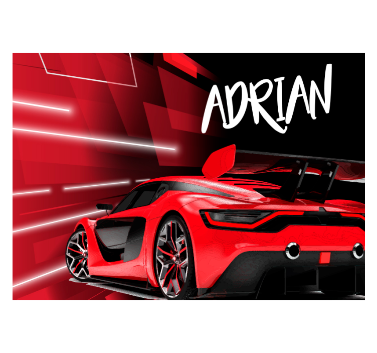 κόκκινη τοιχογραφία σπορ αυτοκινήτου - TenStickers