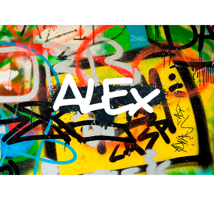 προσαρμόσιμη τοιχογραφία από τοίχο από τούβλα με γκράφιτι - TenStickers