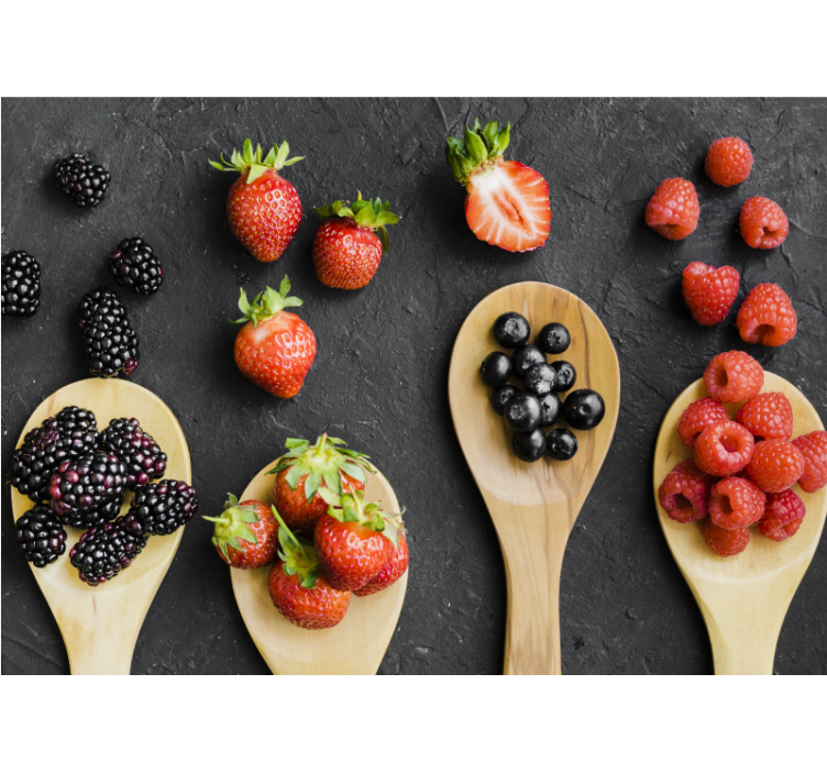 τοιχογραφία κουτάλι κουζίνας με φρούτα - TenStickers