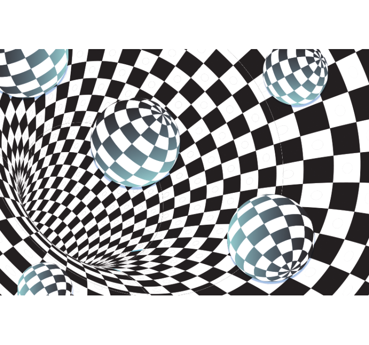 Αφηρημένο ταπετσαρία φωτογραφίας σχέδιο ψευδαίσθησης σφαίρας - TenStickers