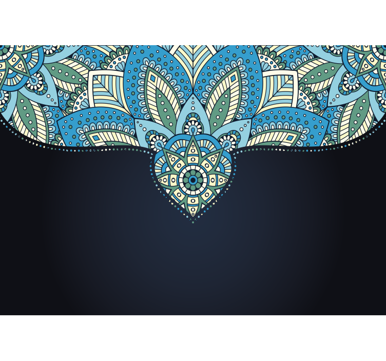 Φωτοταπετσαρία μαντάλα περίπλοκο μοτίβο φύλλων - TenStickers