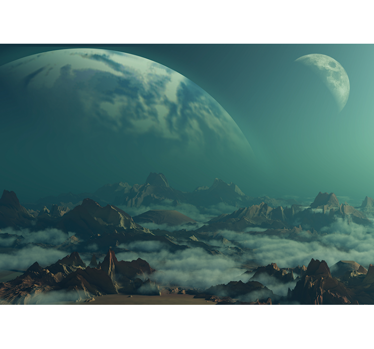 διαστημική επιστημονική φαντασία τρισδιάστατη τοιχογραφία - TenStickers