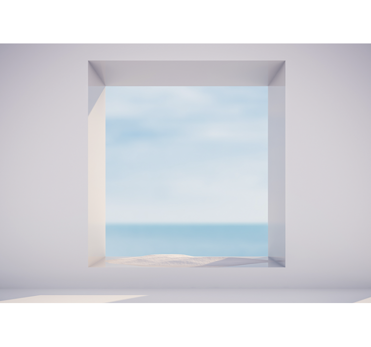 τρισδιάστατη τοιχογραφία τοίχου με θέα στη θάλασσα - TenStickers