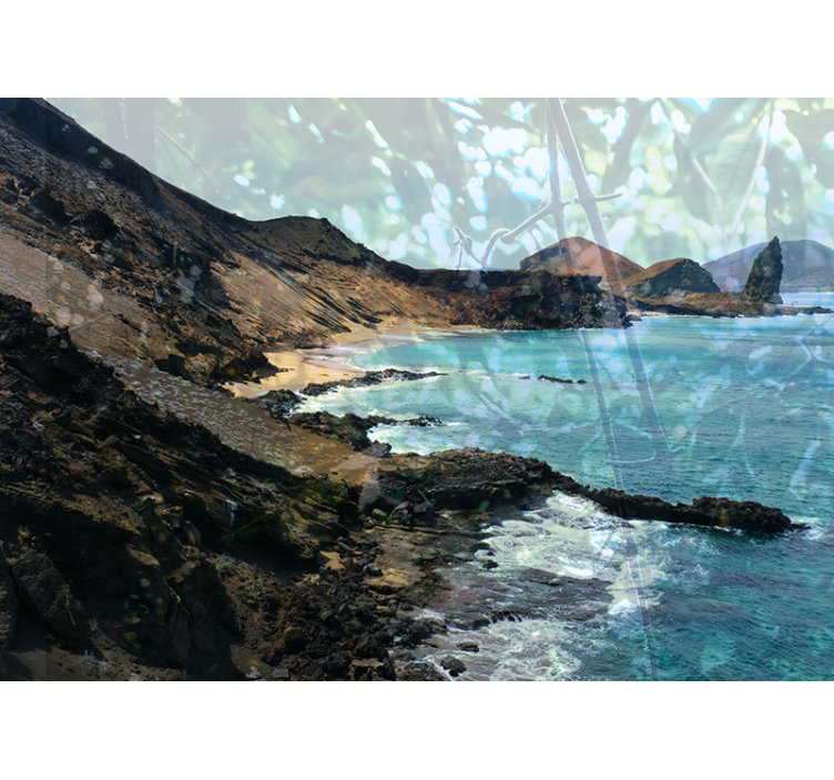 τροπική παραλία του Ισημερινού κάτω από την τοιχογραφία της θάλασ - TenStickers