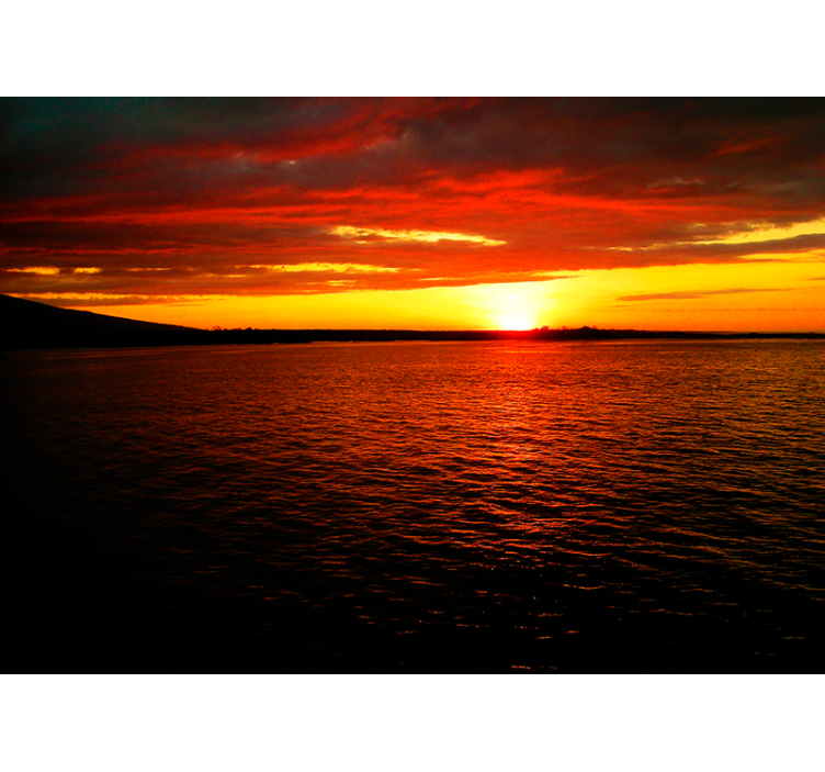 παραλία του Ισημερινού στο ηλιοβασίλεμα κάτω από την τοιχογραφία  - TenStickers