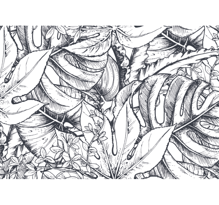 τοιχογραφία ασπρόμαυρης φύσης ζούγκλας - TenStickers