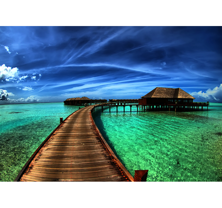 θαλάσσια νησιά κάτω από την τοιχογραφία της θάλασσας - TenStickers