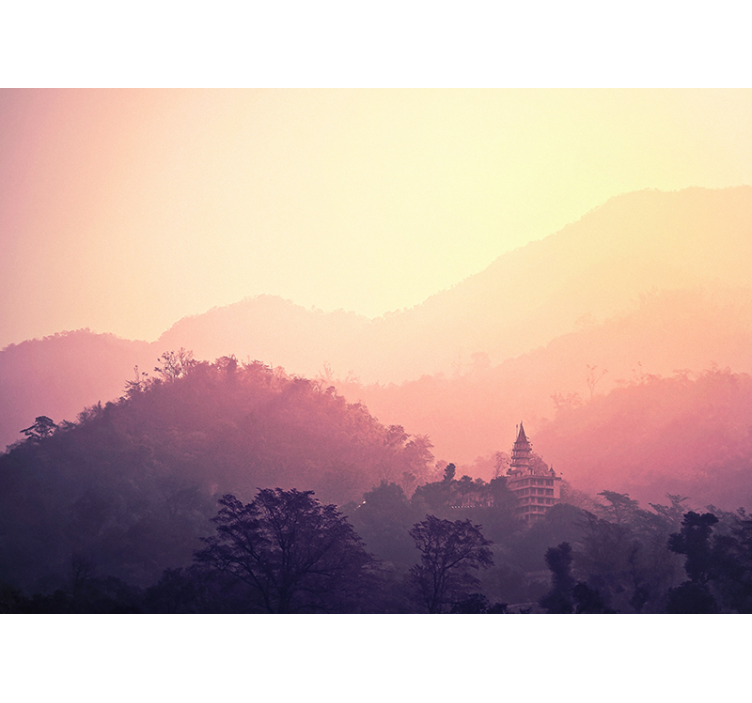 τοιχογραφία ροζ δασικό δέντρο - TenStickers