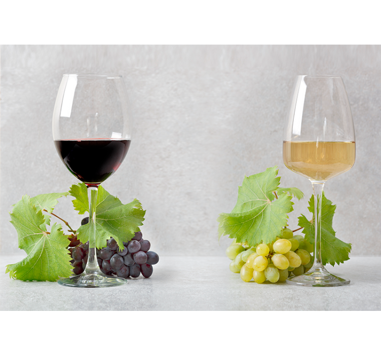 τοιχογραφία κουζίνας με κόκκινο και λευκό κρασί - TenStickers