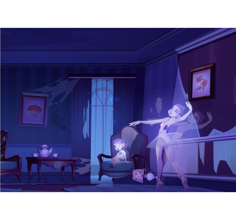 εγκαταλελειμμένη ταπετσαρία φανταστικών σαλόνι - TenStickers