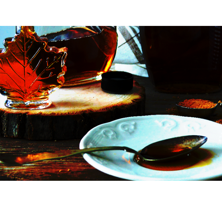 σιρόπι σφενδάμνου σε μια τοιχογραφία κουζίνας κουταλιού - TenStickers