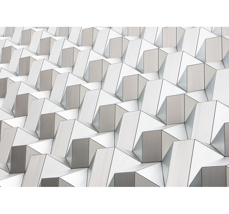 τετράγωνο μοτίβο γκρι τοιχογραφία τοίχου - TenStickers