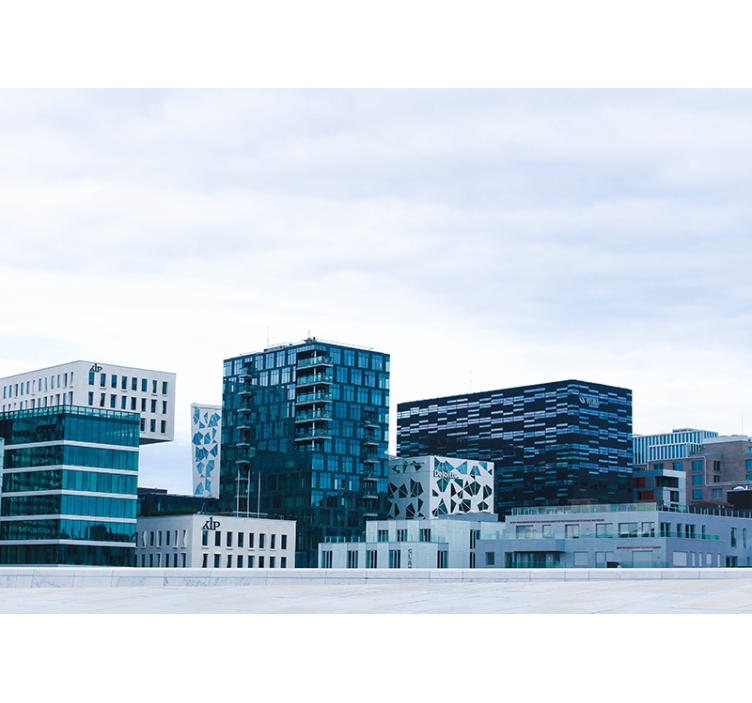 Τοιχογραφία τοίχων σύγχρονων κτιρίων του Όσλο - TenStickers