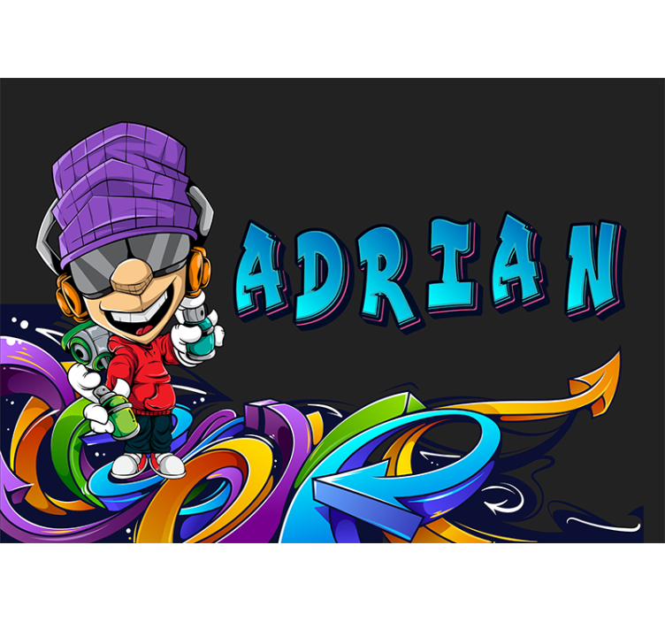 Τοιχογραφία γκράφιτι και αστική τέχνη μικρού αγοριού - TenStickers