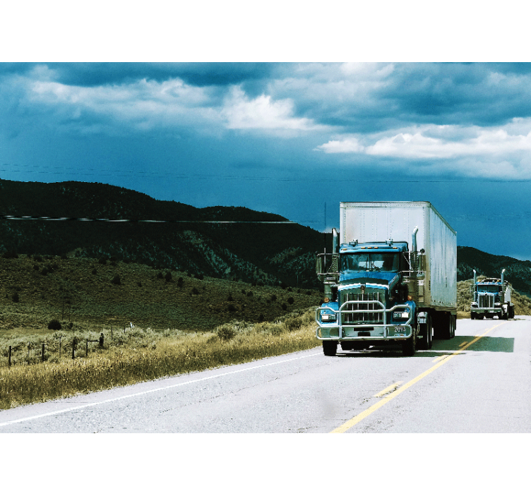 φορτηγό σε όμορφη τοιχογραφία τοίχου - TenStickers