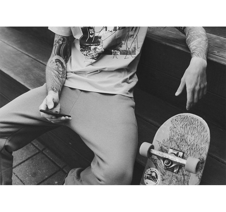 τοιχογραφία σε μαύρο και άσπρο τοίχο - TenStickers