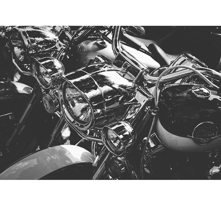 ασπρόμαυρη μοτοσυκλέτα τοιχογραφία μοτοσικλέτας - TenStickers