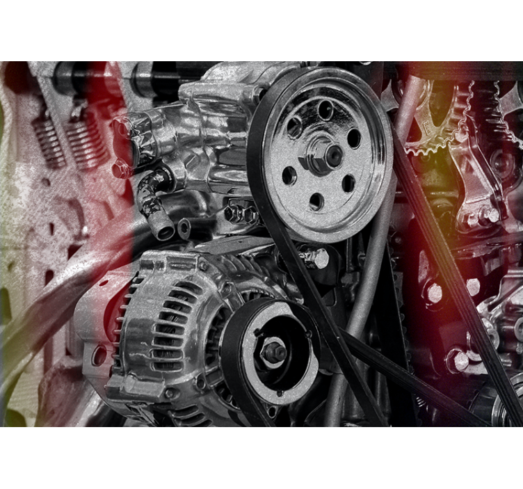 Φωτοταπετσαρία με οχήματα Λεπτομέρειες κινητήρα - TenStickers